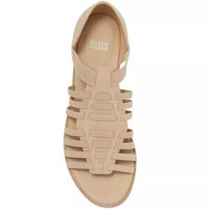 Eileen Fisher NWOB Ratonb Strappy Manmade Gladiator Sandals In Khaki Size 11